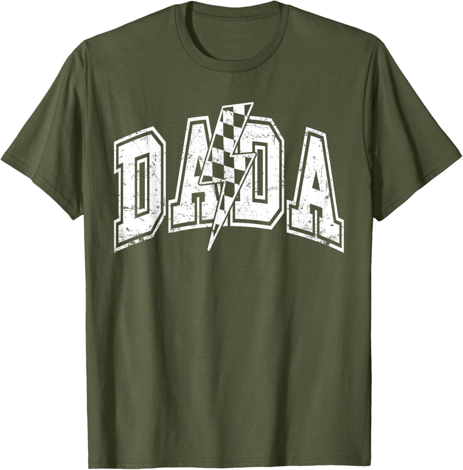 Dada Lightning Bolt Checkered Varsity Dad Men Father's Day
