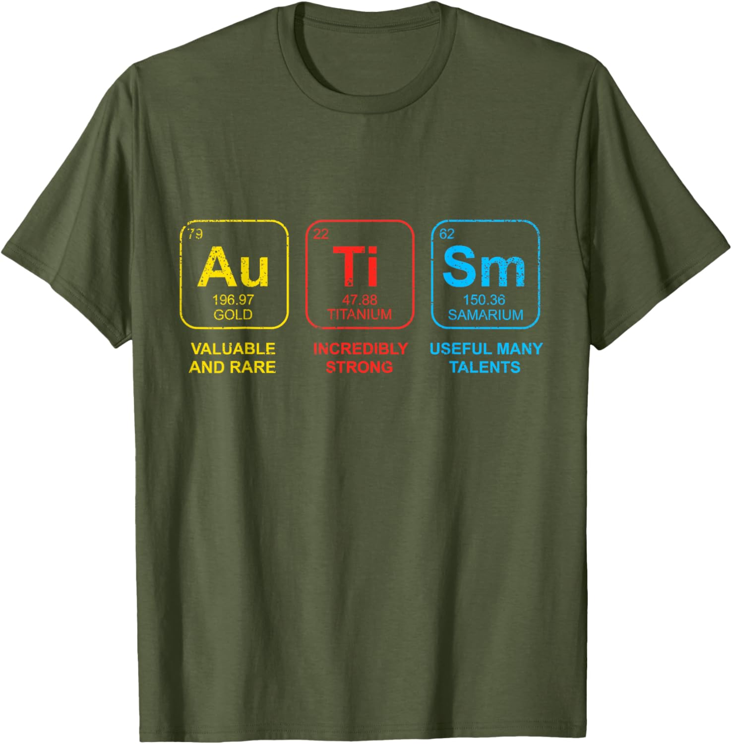 Autism Awareness Women Men Kids Elements Periodic Table ASD