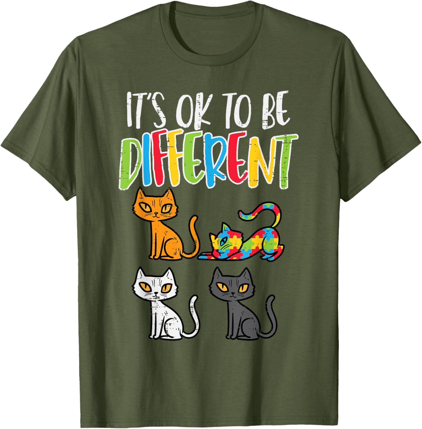Its Ok To Be Different Cat Puzzle Cute Autism Awareness Kids