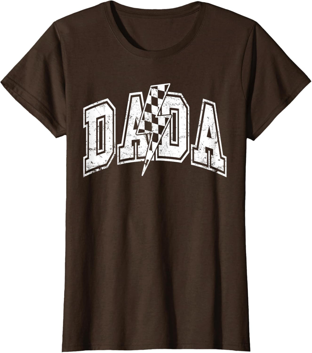 Dada Lightning Bolt Checkered Varsity Dad Men Father's Day