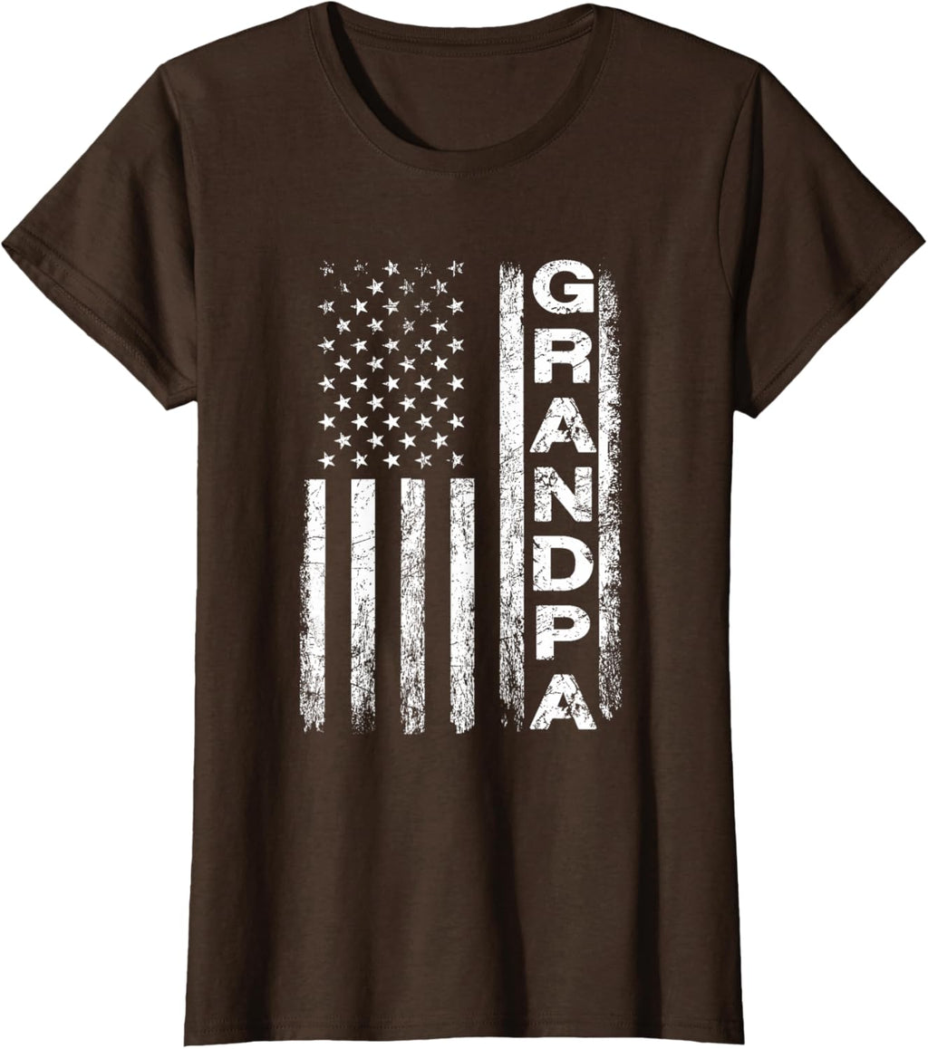Grandpa Vintage American Flag Father's Day 4th of July Papa