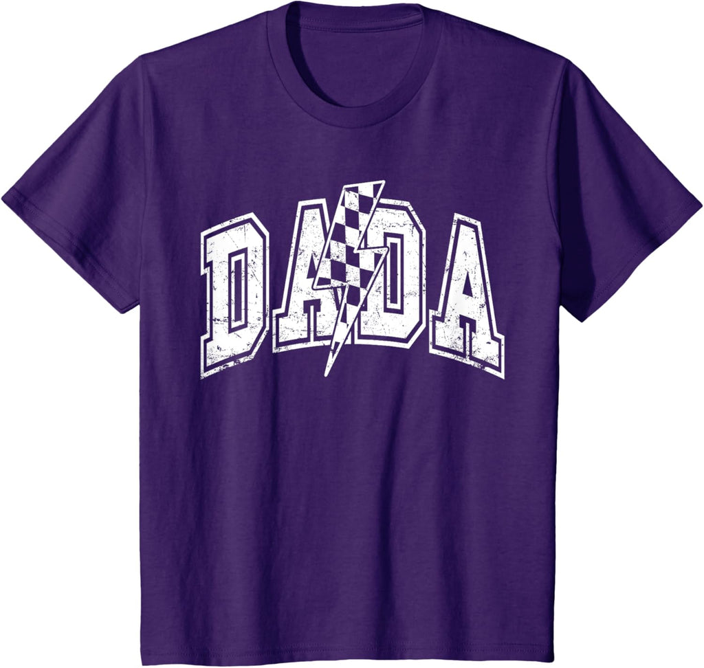 Dada Lightning Bolt Checkered Varsity Dad Men Father's Day