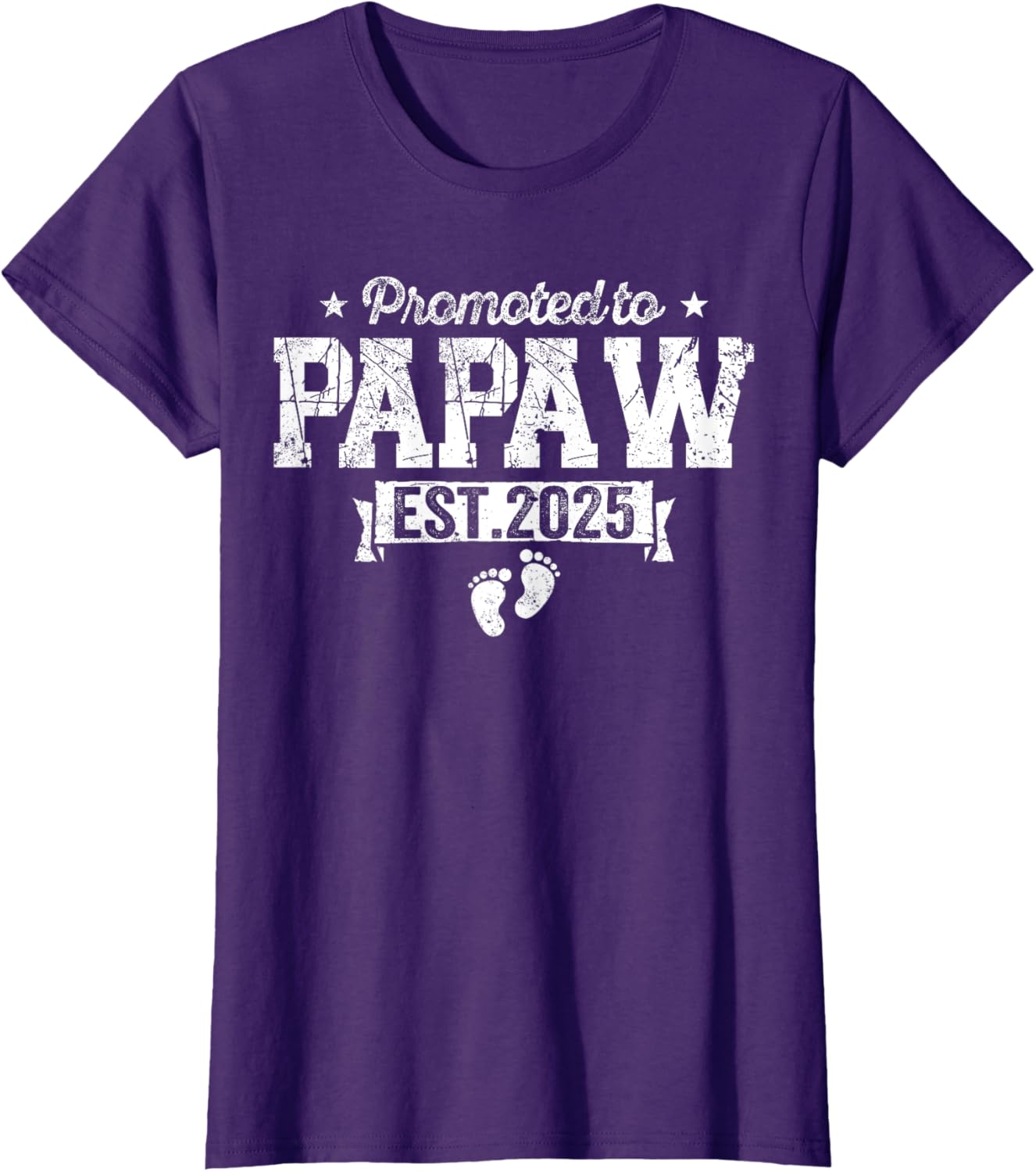 Retro Promoted To Papaw 2025 New Papaw First Father's Day T-Shirt, Small, Black