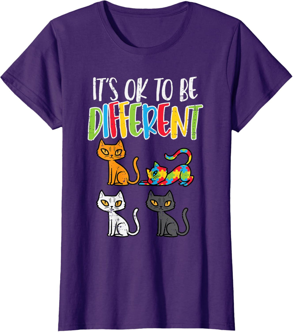 Its Ok To Be Different Cat Puzzle Cute Autism Awareness Kids