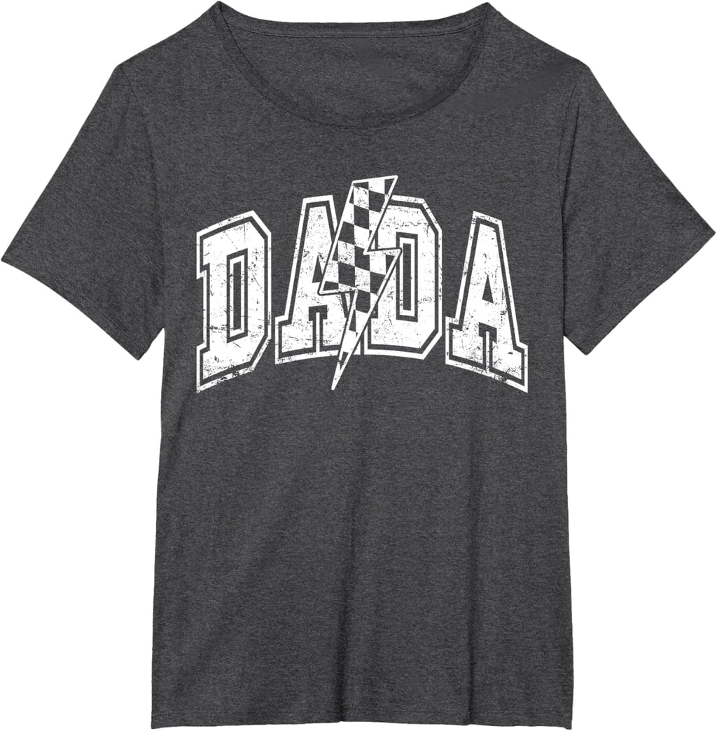 Dada Lightning Bolt Checkered Varsity Dad Men Father's Day