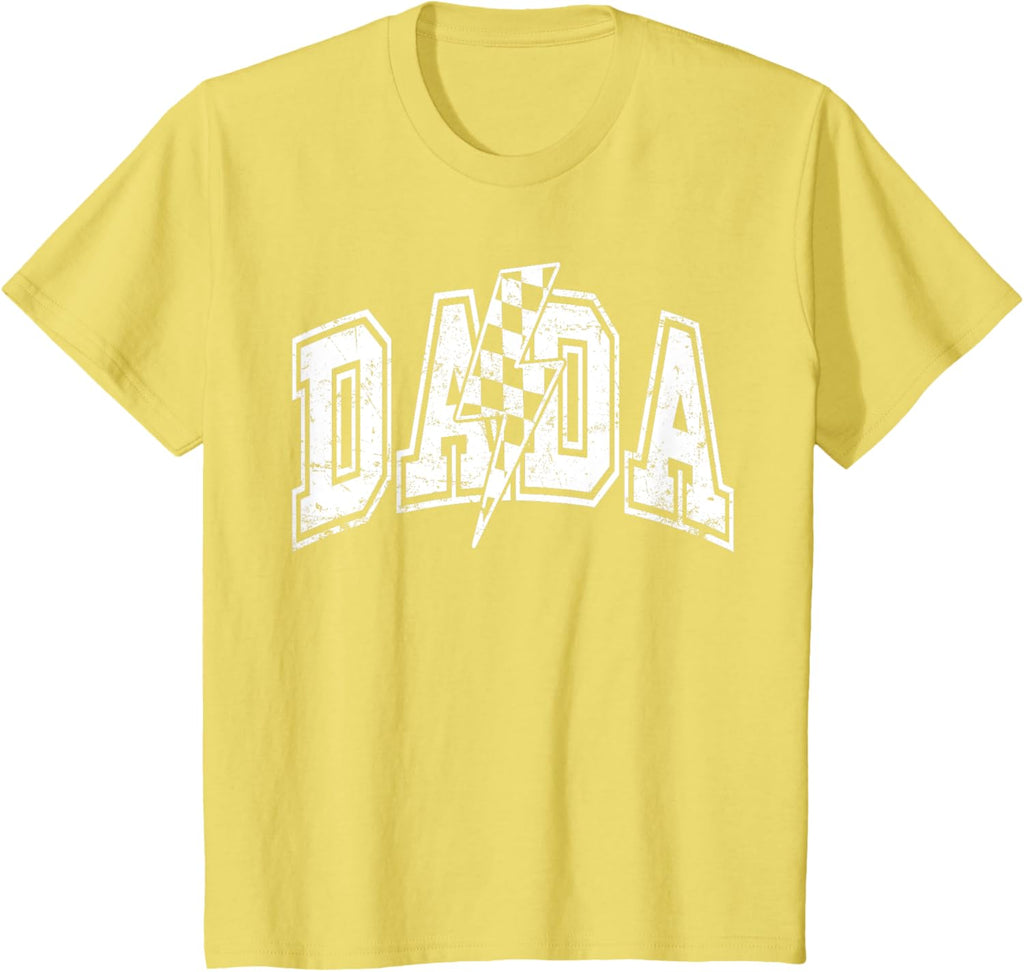 Dada Lightning Bolt Checkered Varsity Dad Men Father's Day
