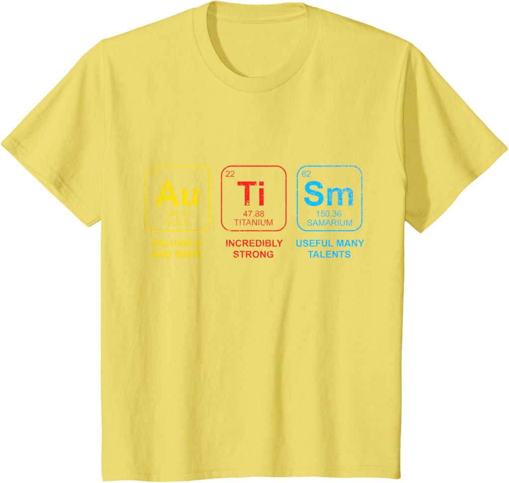 Autism Awareness Women Men Kids Elements Periodic Table ASD