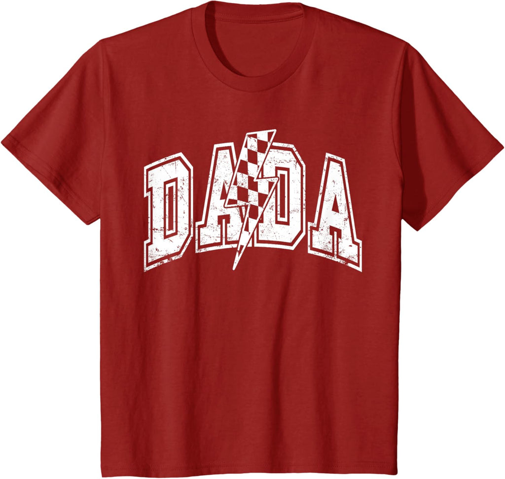 Dada Lightning Bolt Checkered Varsity Dad Men Father's Day