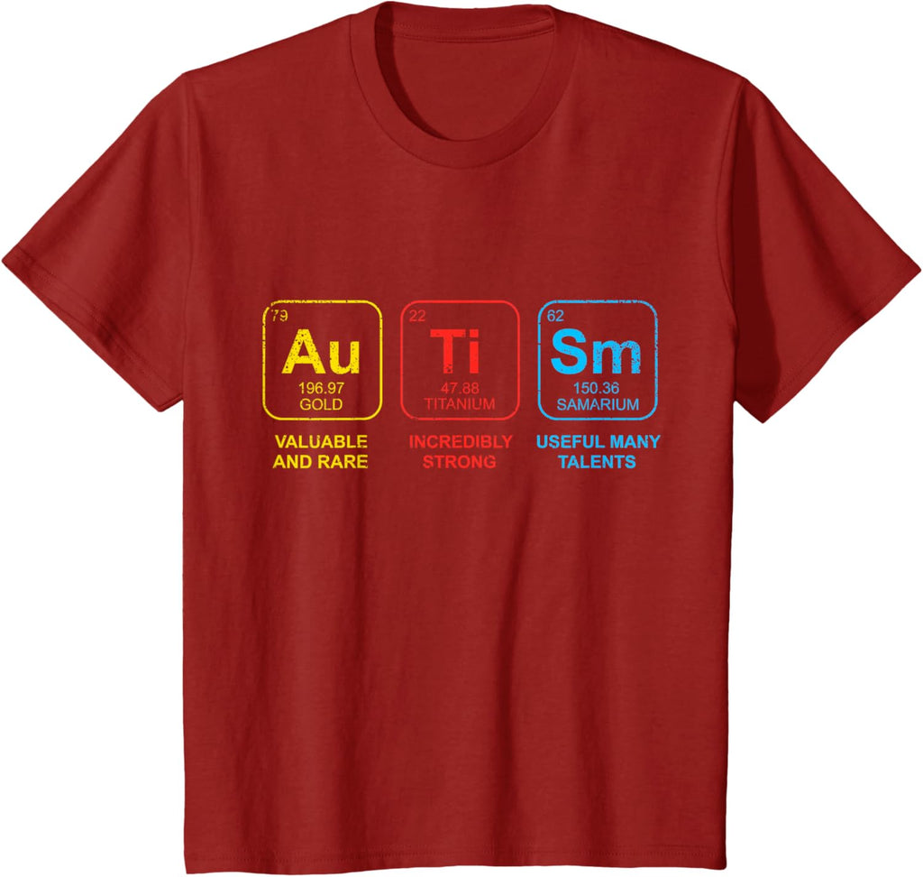 Autism Awareness Women Men Kids Elements Periodic Table ASD