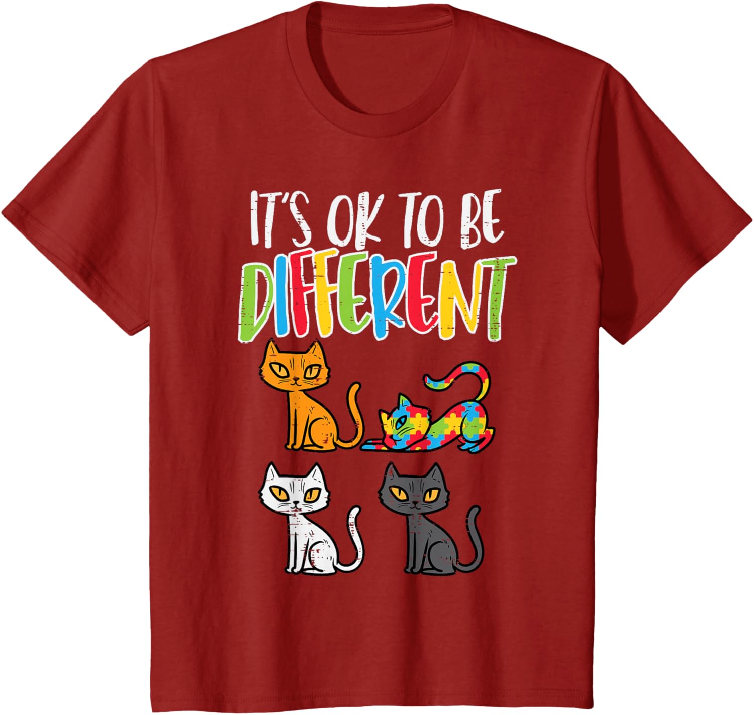 Its Ok To Be Different Cat Puzzle Cute Autism Awareness Kids