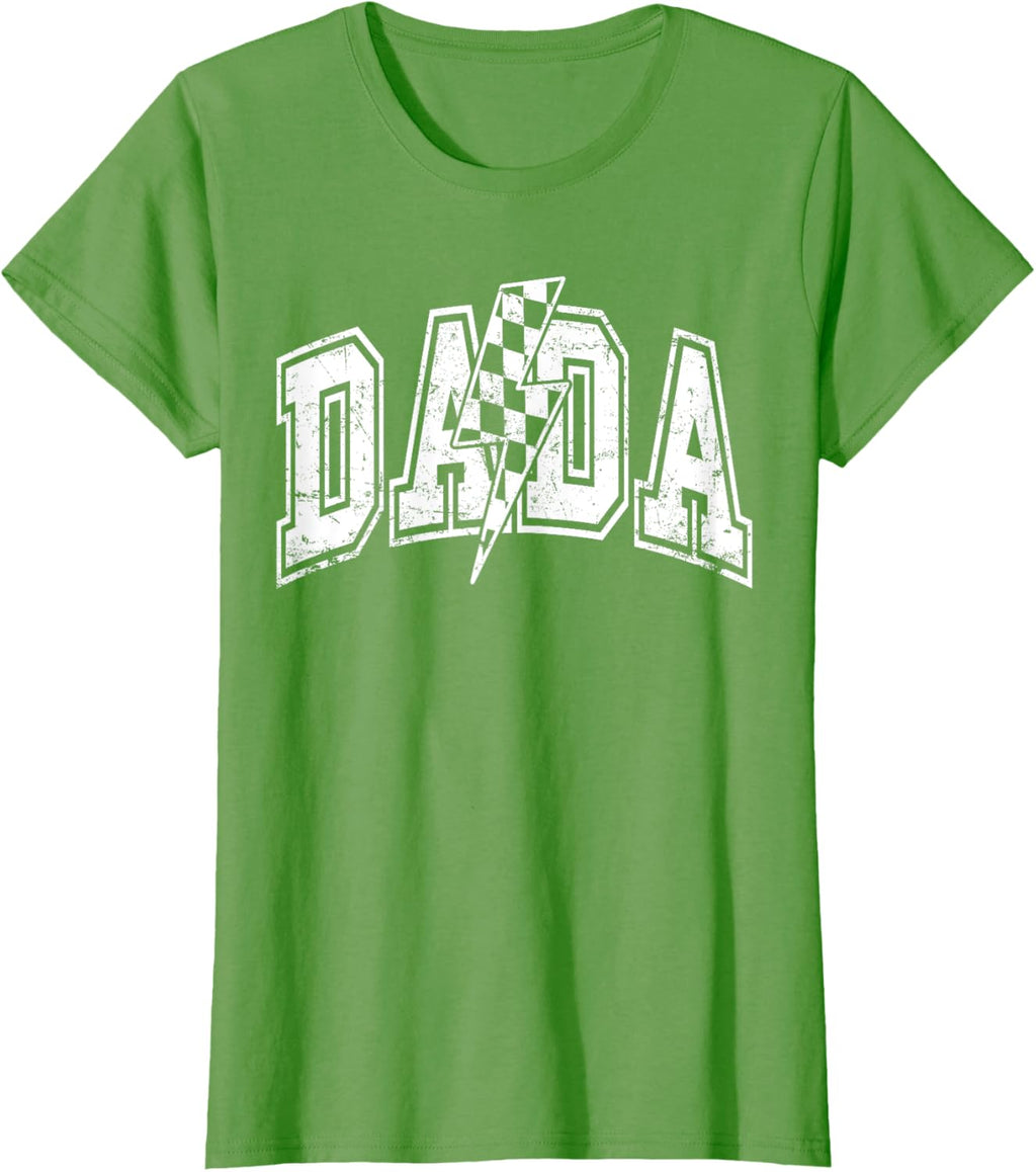 Dada Lightning Bolt Checkered Varsity Dad Men Father's Day