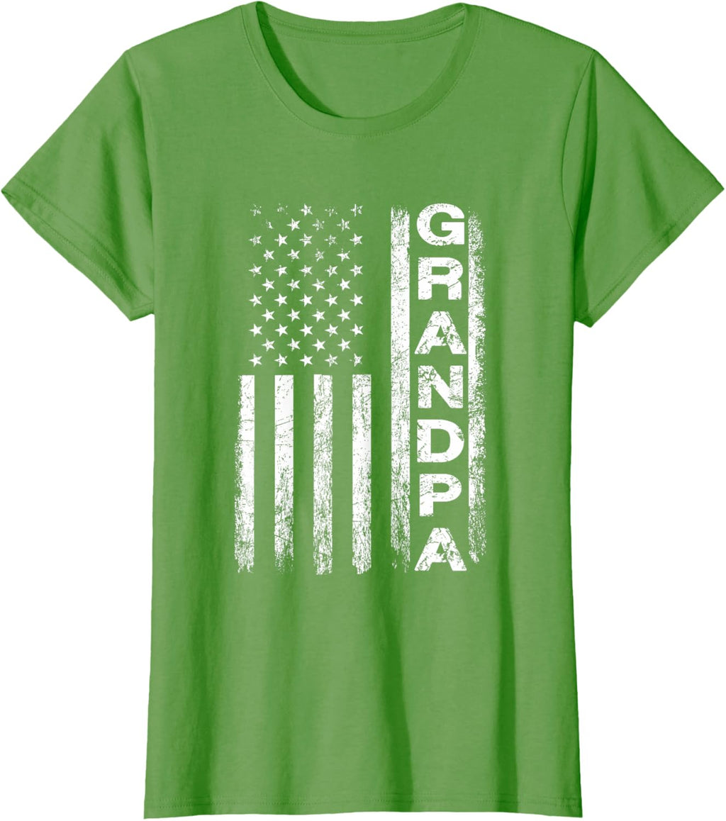 Grandpa Vintage American Flag Father's Day 4th of July Papa