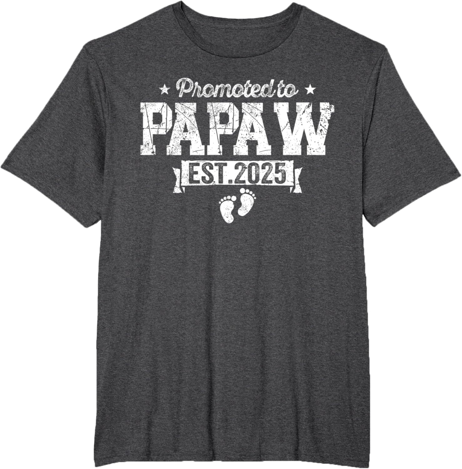 Retro Promoted To Papaw 2025 New Papaw First Father's Day T-Shirt, Small, Black