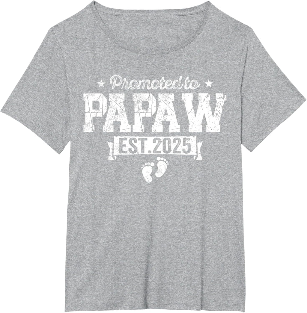 Retro Promoted To Papaw 2025 New Papaw First Father's Day T-Shirt, Small, Black