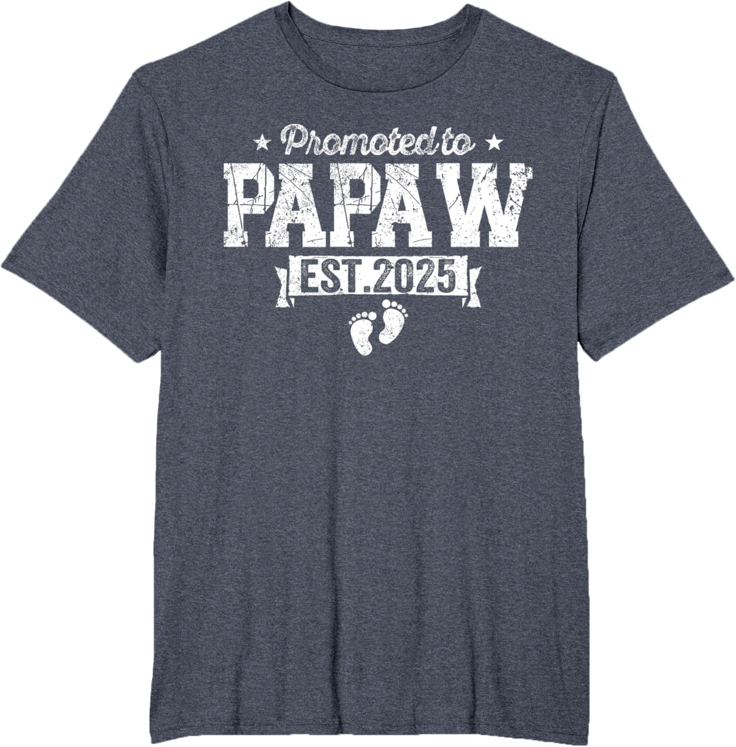 Retro Promoted To Papaw 2025 New Papaw First Father's Day T-Shirt, Small, Black